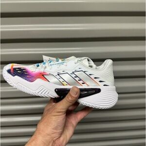 Adidas barricade for women tennis shoes size 7 gray with black adidas lo…